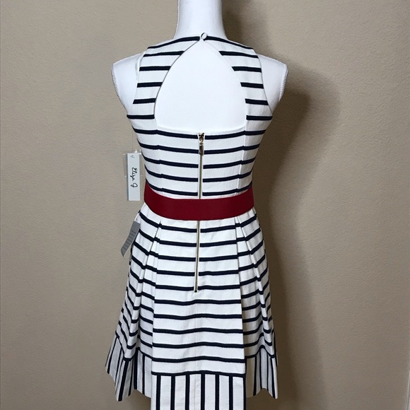 Eliza J Striped Fit & Flare Dress Size 2P - Picture 6 of 15